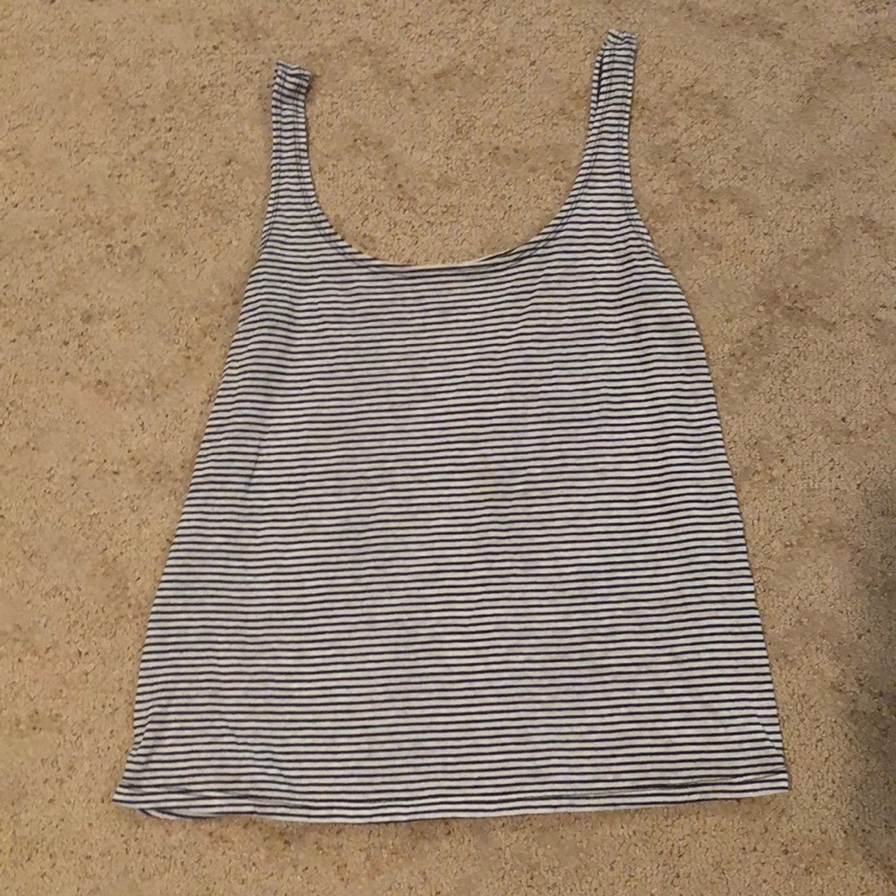 Black and white stripped tank